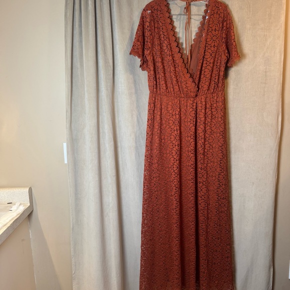 Baltic Born Terracotta Lace Maxi Dress Warm brown Orange Boho NWT XXL - Picture 10 of 12